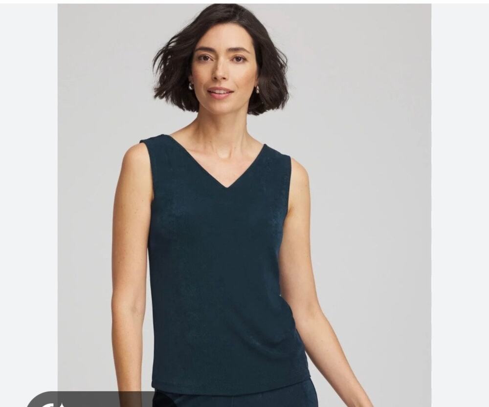 CHICOS  TRAVELERS BLACK TANK TOP/ size M